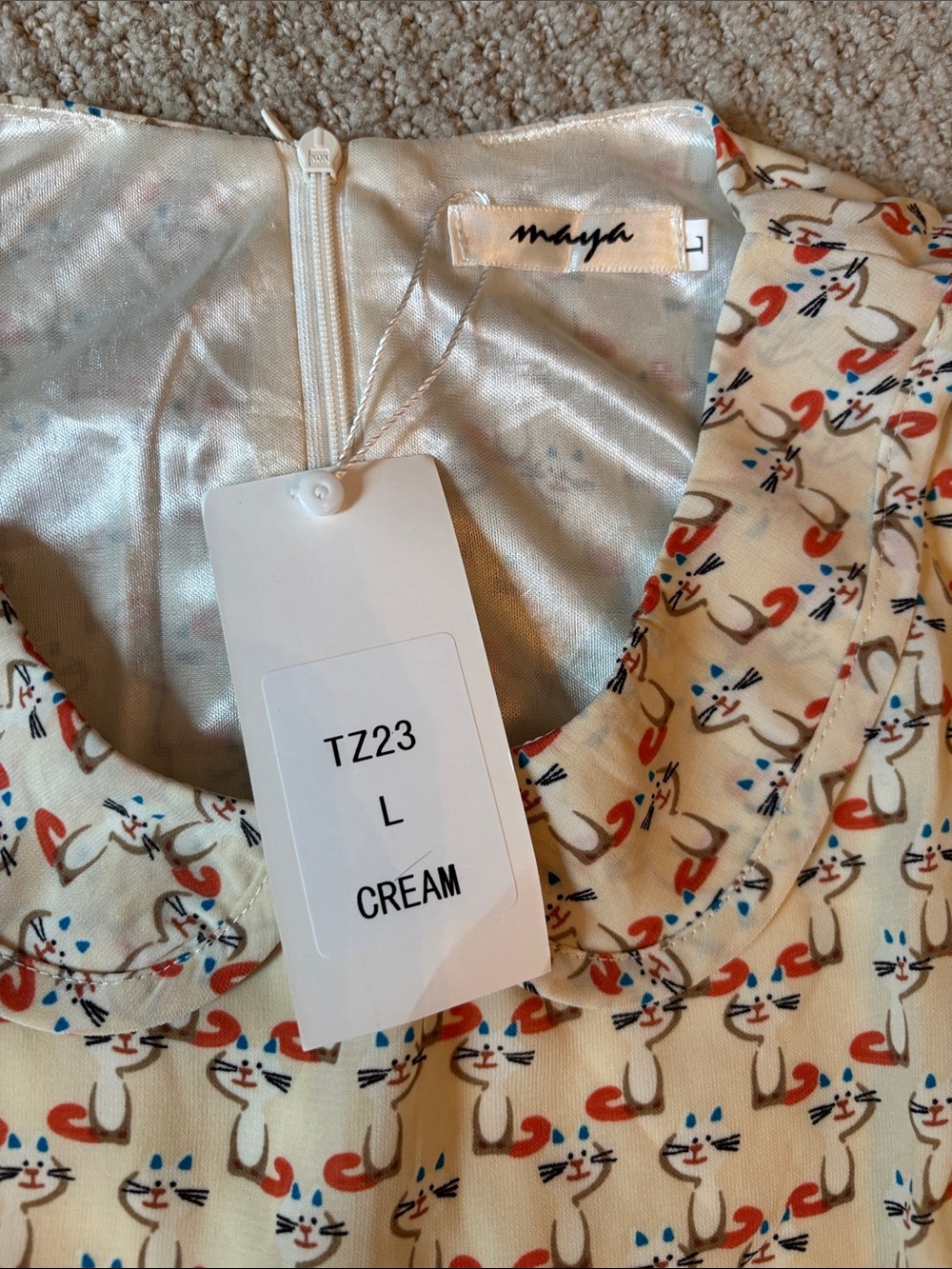 Adorable Sleeveless Cat Print Dress sz S-M NWT - Picture 15 of 15
